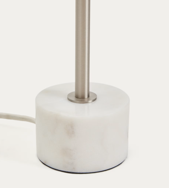 LYNOR Stolna lampa od brušenog metala s podnožjem od crnog mramora