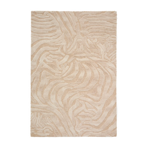 TRIBET zebra jacquard wool rug 200 x 300cm