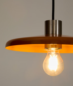 NUVIRA Stropna lampa od svijetlo sivog brušenog metala s narančastim sjenilom