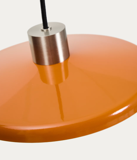 NUVIRA Stropna lampa od svijetlo sivog brušenog metala s narančastim sjenilom