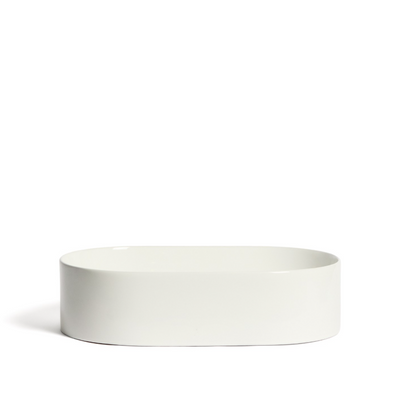 OVARA countertop basin in white glazed ceramic 50 x 31 cm
