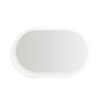 MERVI oval bathroom mirror with LED light and anti-fog 80 x 50cm