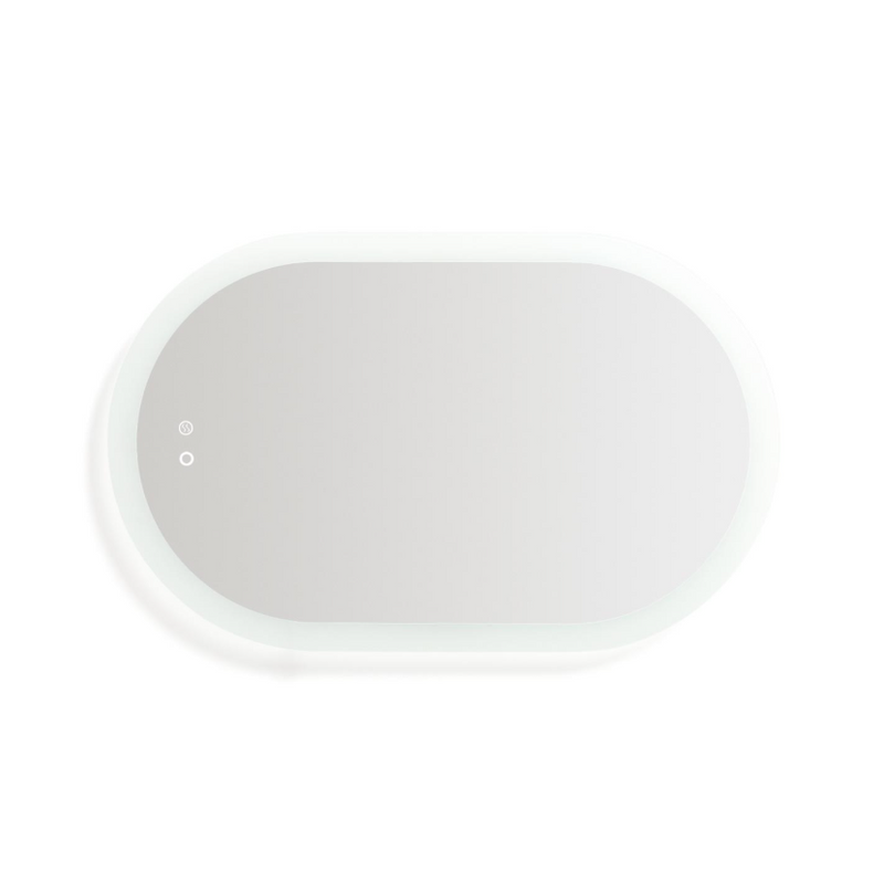 MERVI oval bathroom mirror with LED light and anti-fog 80 x 50cm