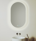 MERVI Ovalno kupaonsko ogledalo s LED svjetlom i zaštitom od zamagljivanja 80 x 50 cm
