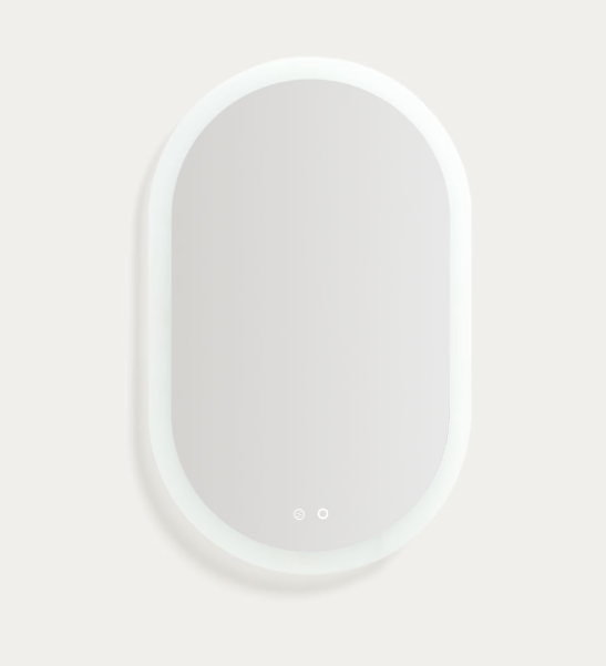 MERVI Ovalno kupaonsko ogledalo s LED svjetlom i zaštitom od zamagljivanja 80 x 50 cm