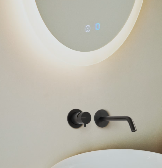 MERVI Ovalno kupaonsko ogledalo s LED svjetlom i zaštitom od zamagljivanja 80 x 50 cm