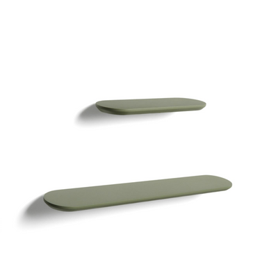 ARELY Set od 2 police od MDF-a sa zelenim lakiranim završnim slojem 35 cm/55 cm