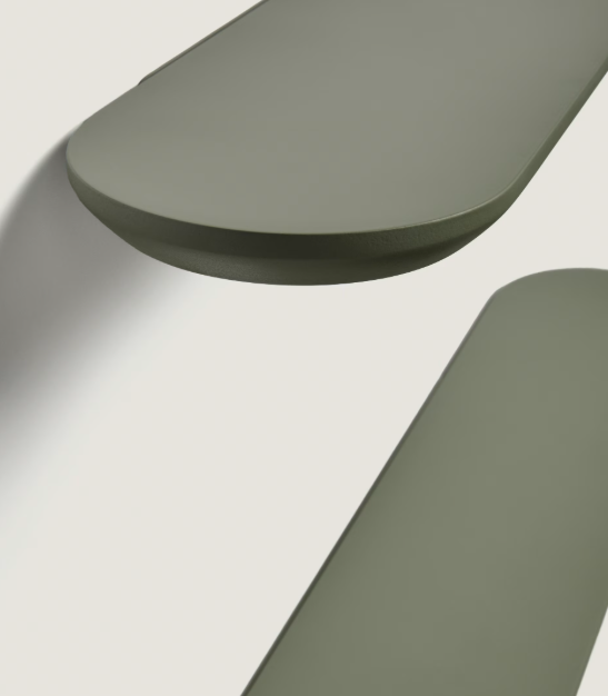 ARELY Set od 2 police od MDF-a sa zelenim lakiranim završnim slojem 35 cm/55 cm