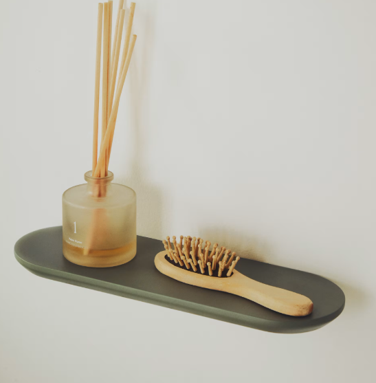 ARELY Set od 2 police od MDF-a sa zelenim lakiranim završnim slojem 35 cm/55 cm