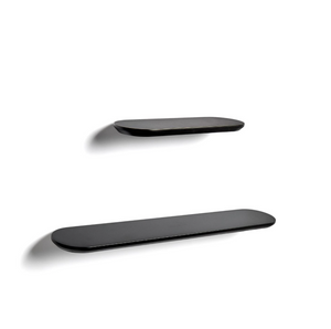 ARELY set of 2 MDF shelves with black lacquer finish 35 cm/55 cm