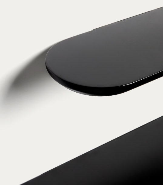 ARELY Set od 2 MDF police s crnim lakiranim završetkom 35 cm/55 cm