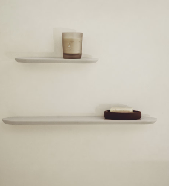 ARELY Set od 2 MDF police s bež lakiranim završetkom 35 cm/55 cm