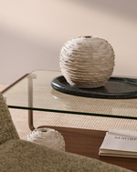 EVANIA Vase in beige ceramic 21 cm