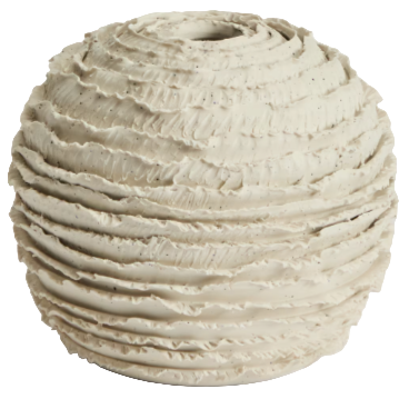 EVANIA Vase in beige ceramic 15.5 cm