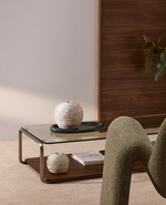 EVANIA Vase in beige ceramic 15.5 cm