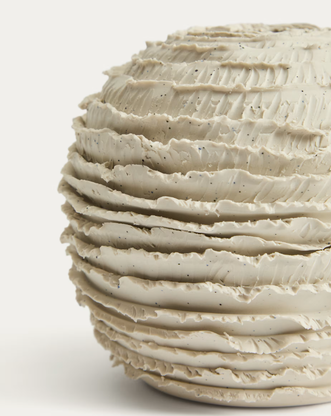 EVANIA Vase in beige ceramic 15.5 cm