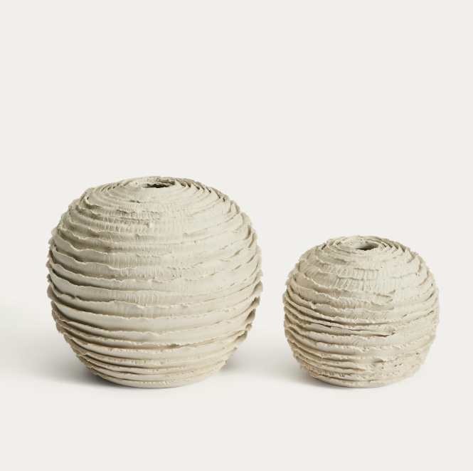 EVANIA Vase in beige ceramic 15.5 cm