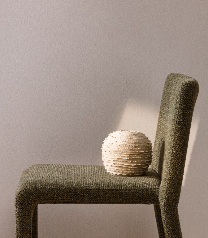 EVANIA Vase in beige ceramic 15.5 cm