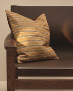 TAVINA 100% cotton cushion cover with brown embroidery 50 x 50cm
