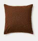 TAVINA 100% cotton cushion cover with brown embroidery 50 x 50cm