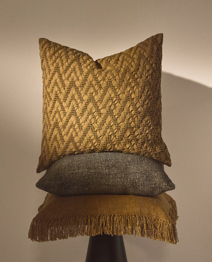 MACHIEL Navlaka za jastuk od crno-bijelog viskoznog žakarda 50 x 50 cm