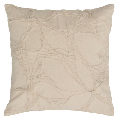 ZIRA Beige flower detail cotton cushion cover 45 x 45cm