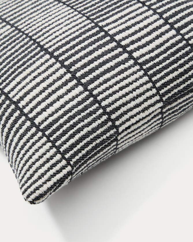 LEVU Crno-bijela prugasta jastučnica od 100% pamuka, 45 x 45 cm