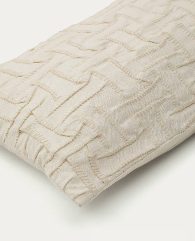 LIR Beige embroidered cotton cushion cover 30 x 50cm