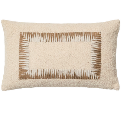 ENARI Beige and brown cotton cushion cover 50 x 30cm