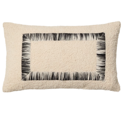 ENARI Beige and black cotton cushion cover 50 x 30cm