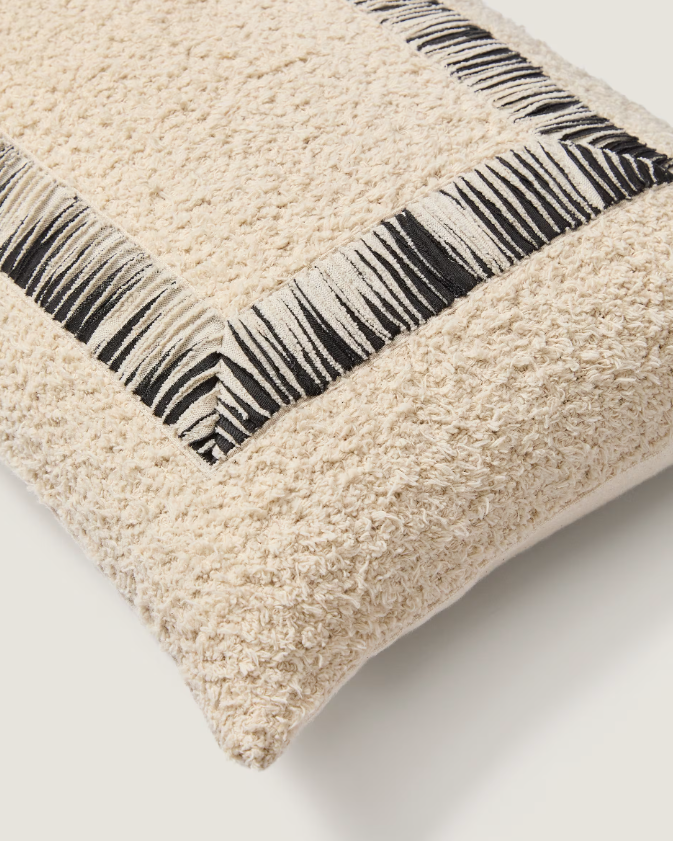 ENARI Bež i crna pamučna jastučnica 50 x 30 cm