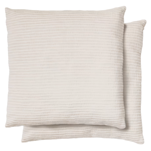 VINDI Set of two ecru, 100% cotton cushion covers with fantasy stripes 50 x 50 cm