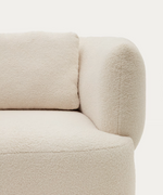 MARTINA Ecru bouclé swivel armchair with cushion FSC Mix Credit
