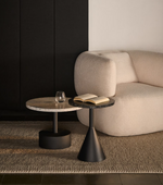 MARTINA Ecru bouclé swivel armchair with cushion FSC Mix Credit