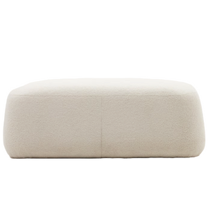 MARTINA Ecru bouclé footrest 123 x 85cm FSC Mix Credit