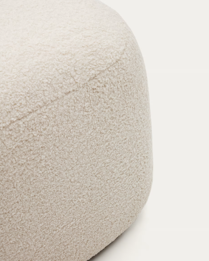 MARTINA Ecru bouclé footrest 123 x 85cm FSC Mix Credit