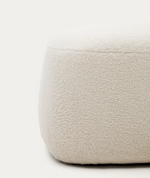 MARTINA Ecru bouclé footrest 123 x 85cm FSC Mix Credit