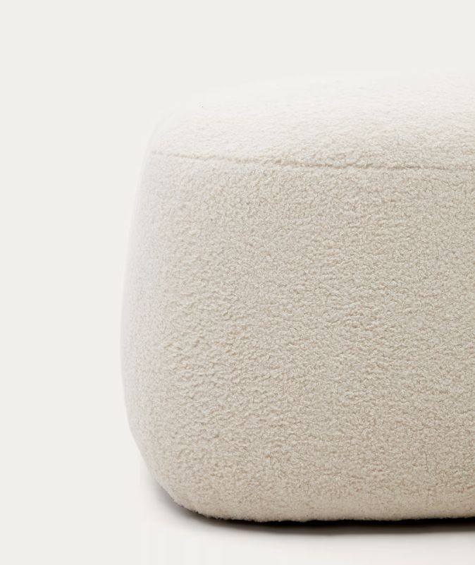 MARTINA Ecru bouclé footrest 123 x 85cm FSC Mix Credit