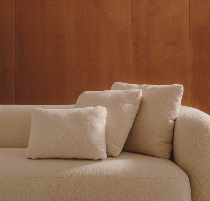 MARTINA Ecru bouclé cushion 47 x 36cm