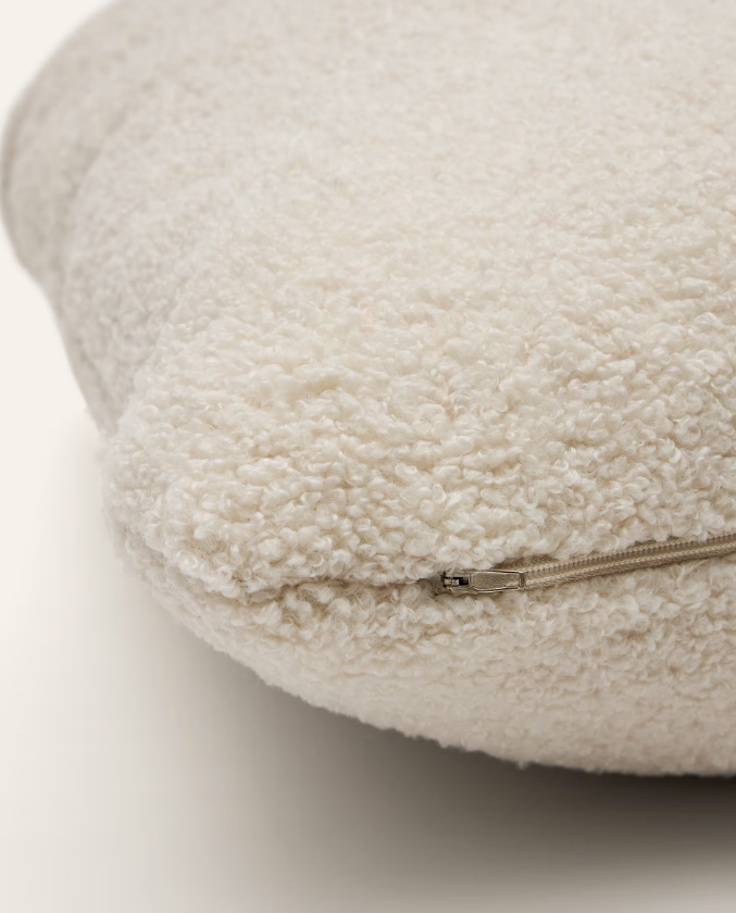 MARTINA Ecru bouclé cushion 47 x 36cm