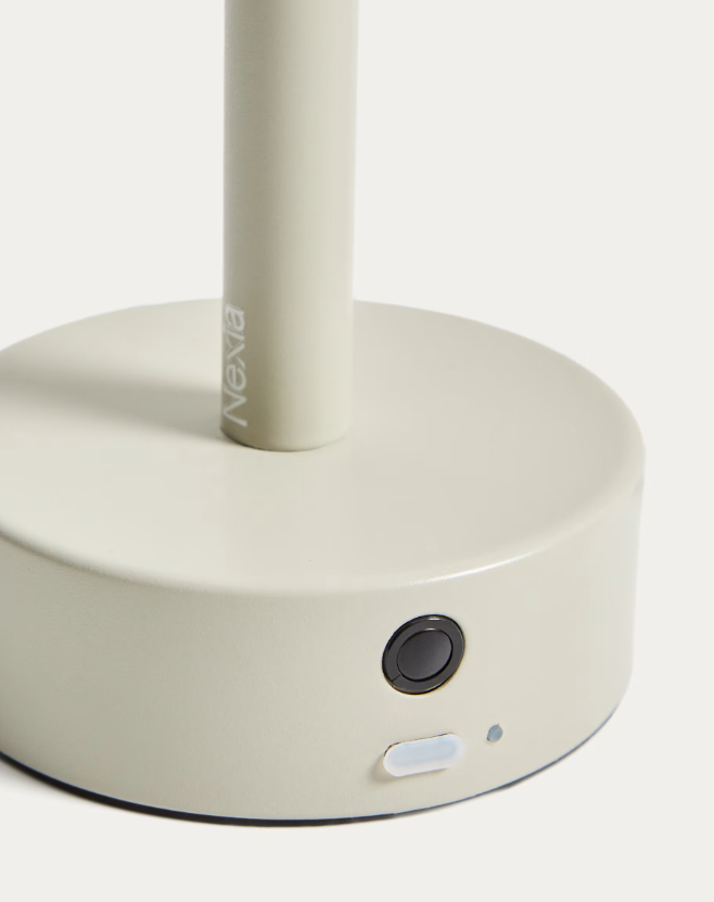 BOW Bijela metalna prijenosna stolna lampa 