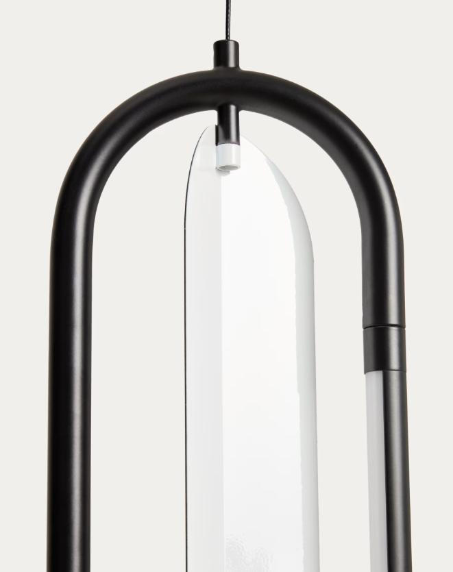 BOW Crna aluminijska stropna svjetiljka Ø 16 cm