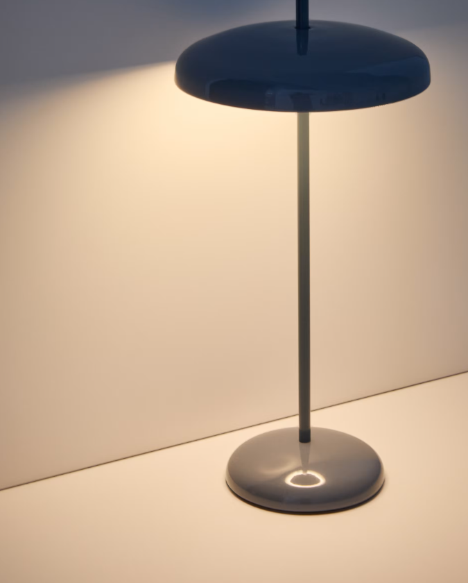 PORTE Plava aluminijska prijenosna stolna lampa