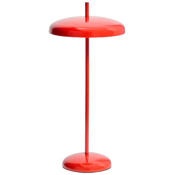 PORTE Red metal portable table lamp
