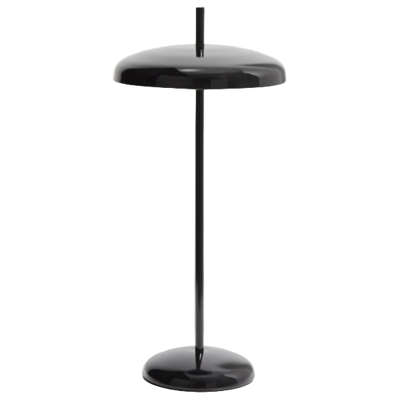 PORTE Black metal portable table lamp