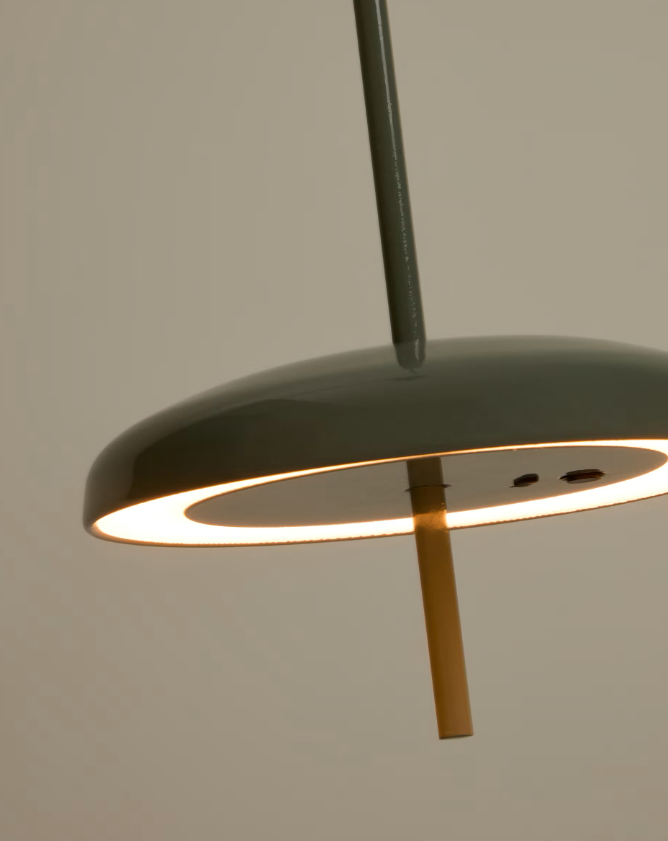 PORTE Light green aluminium portable ceiling lamp Ø 16 cm