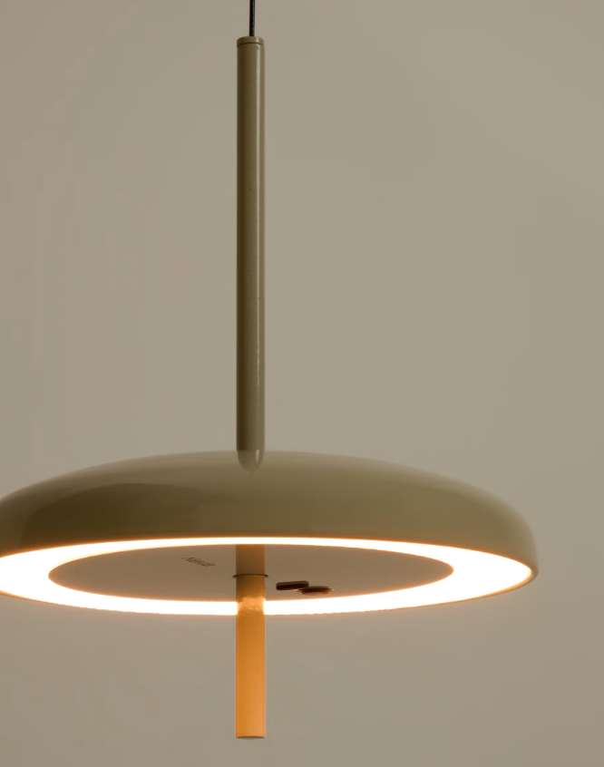 PORTE Light grey aluminium portable ceiling lamp Ø 16 cm