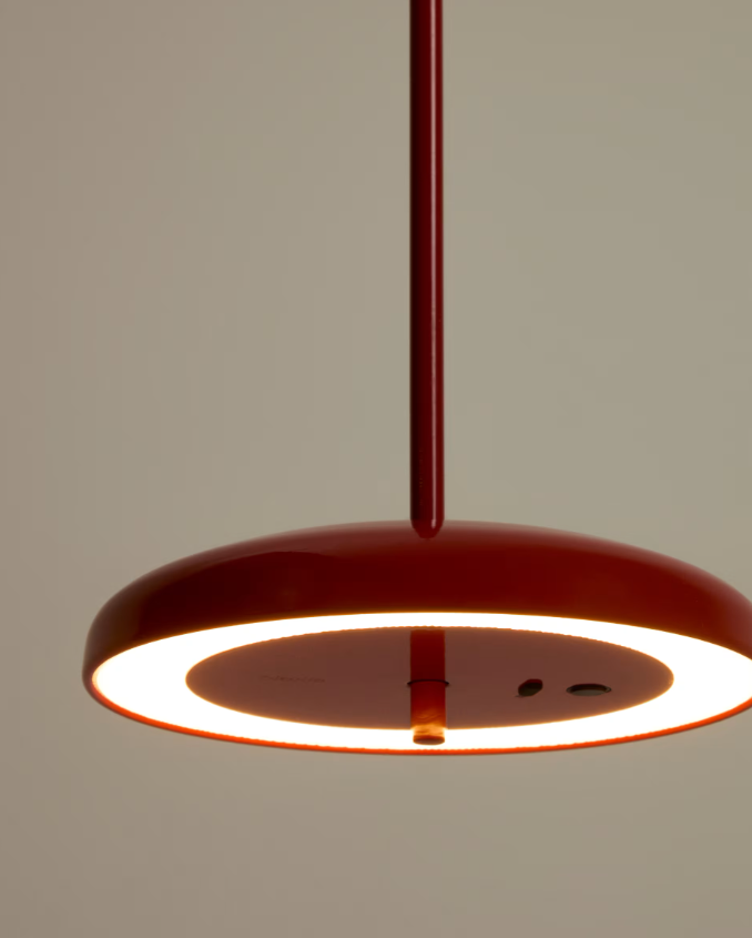PORTE Light red aluminium portable ceiling lamp Ø 16 cm
