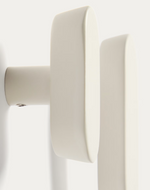 ARELY Set of 2 solid beech wood hangers with beige lacquer finish 6.5 cm/10 cm