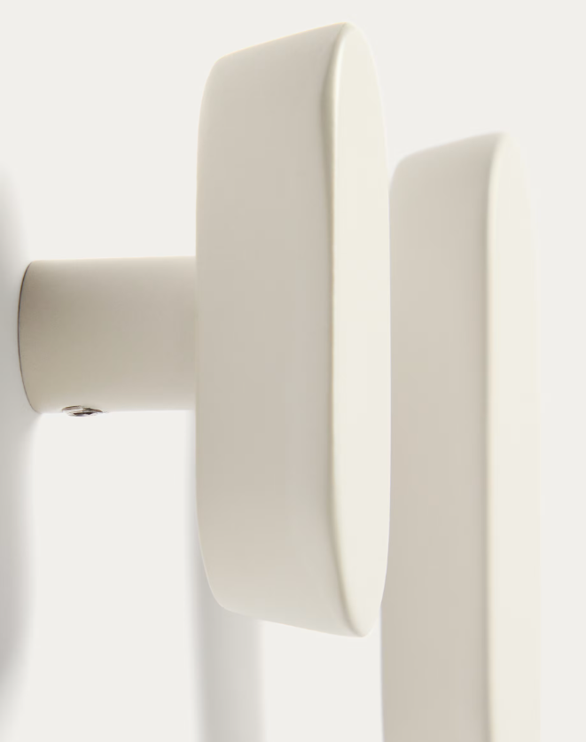 ARELY Set of 2 solid beech wood hangers with beige lacquer finish 6.5 cm/10 cm